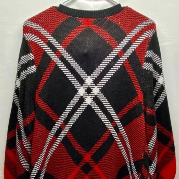 Cato Fashions Open Front Long Cardigan Duster Women's Large Black Red Plaid NWT - Picture 8 of 13